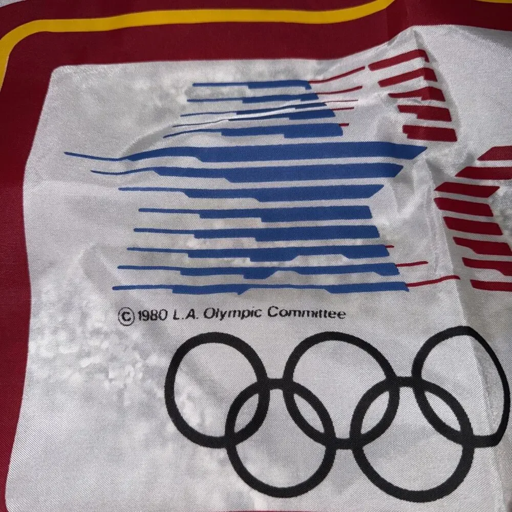 Vintage 1980 LA Los Angeles Olympic Committee McDonald's Olympic Flag Banner
